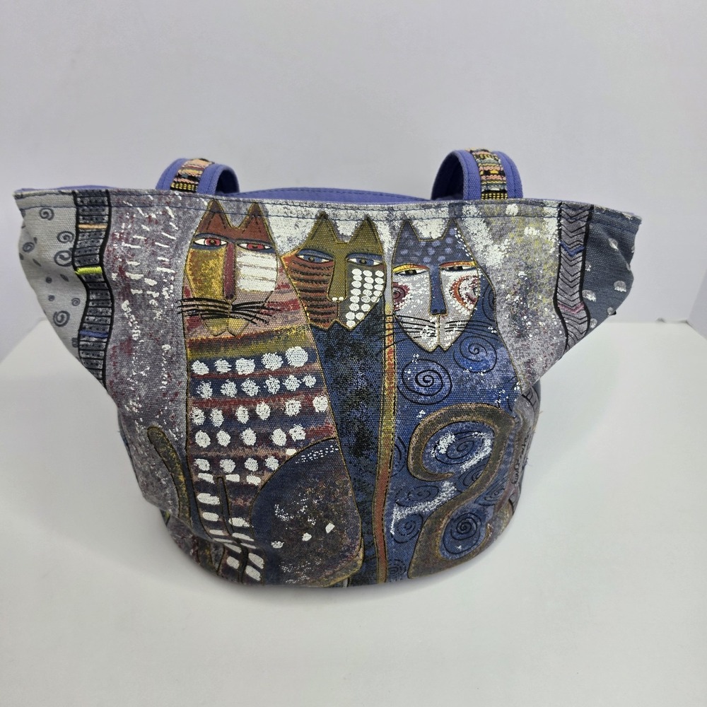 Laural Burch Canvas Purse Bag Cats 14" X 10" X 6.5"